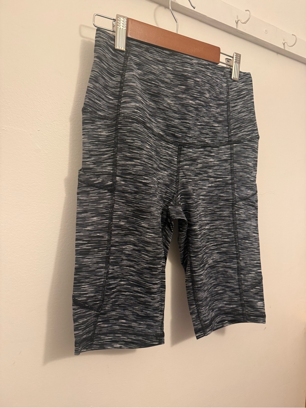 Women's High-Rise Active Bike Shorts in Charcoal Space-Dye